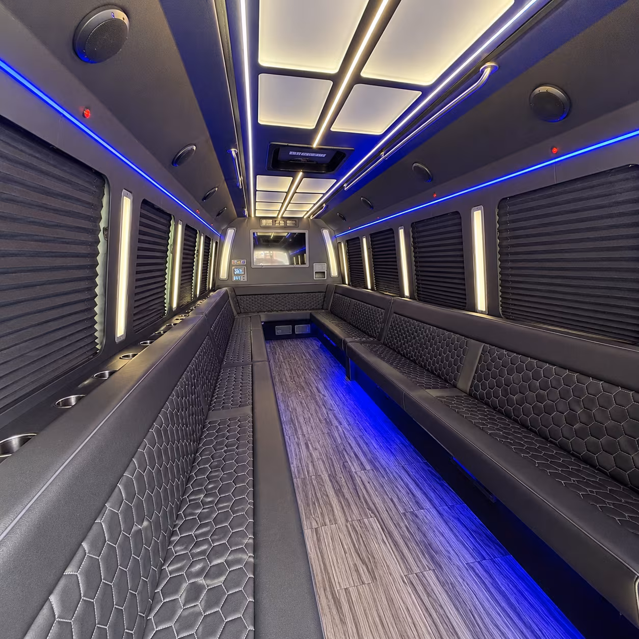 hampton 30 passenger party bus interior