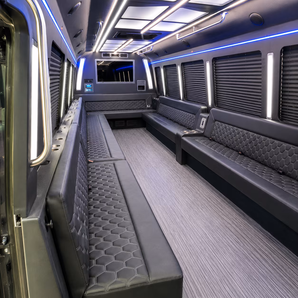 hampton 40 passenger party bus interior
