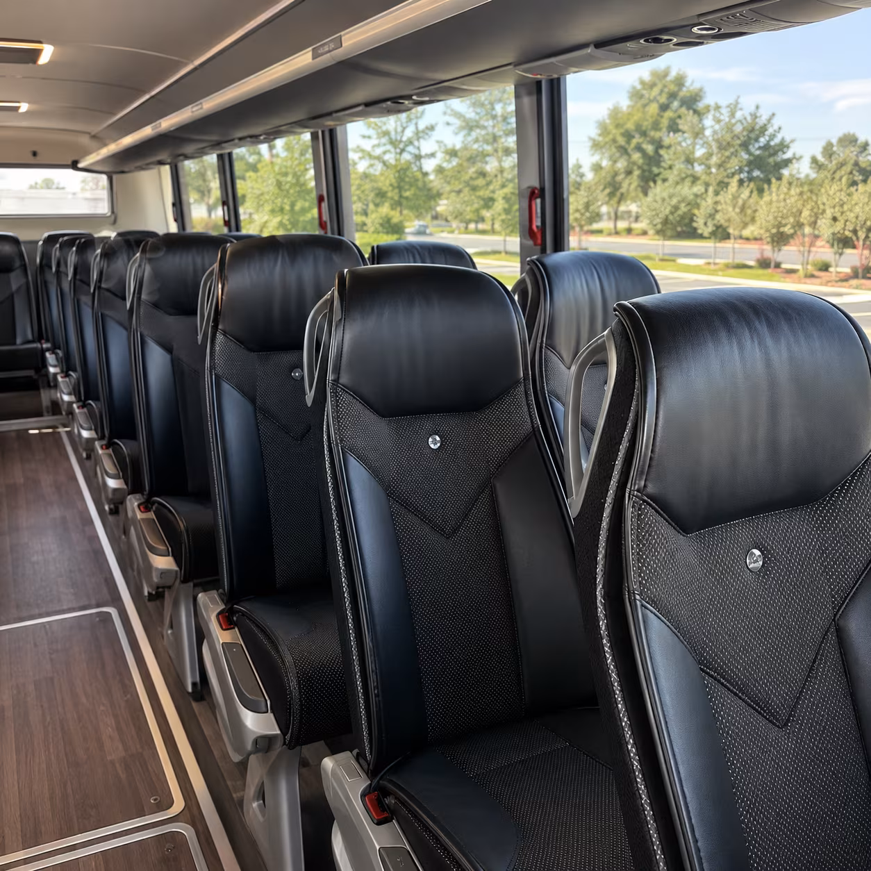 hampton 45 passenger charter bus interior
