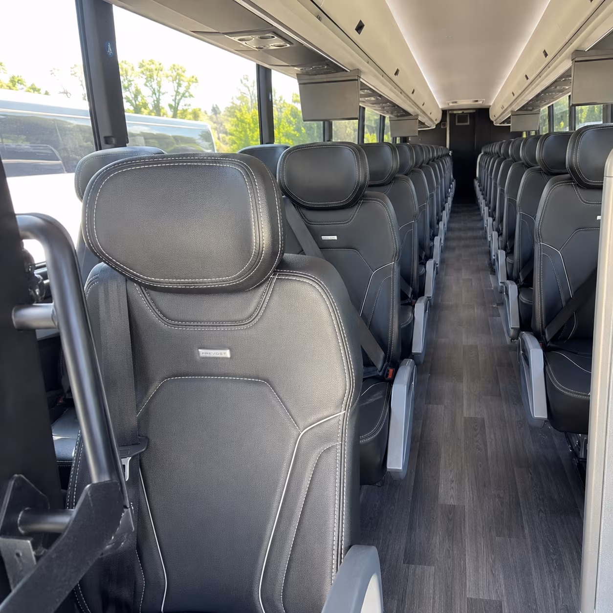 hampton 47 passenger charter bus interior